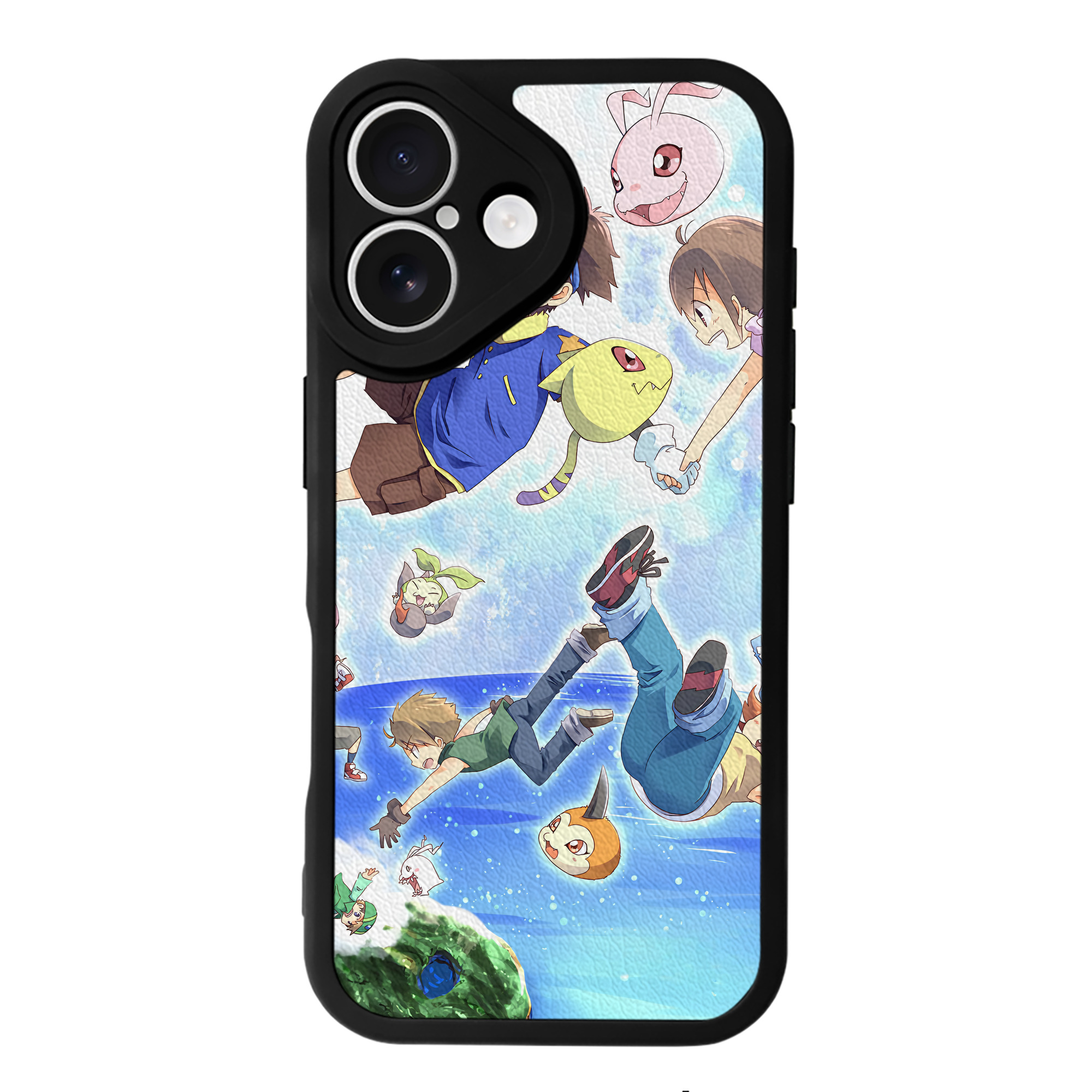 （画像用） Digimon デジタルモンスター/デジモン 【iPhone 16シリーズ対応】シリコンスマホケース（レザー調） 材質：シリコン